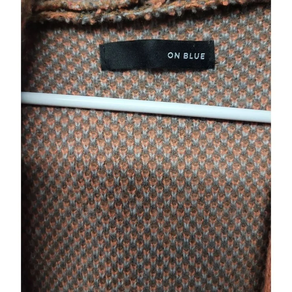On Blue Open Front Hooded Cardigan, Women's Medium